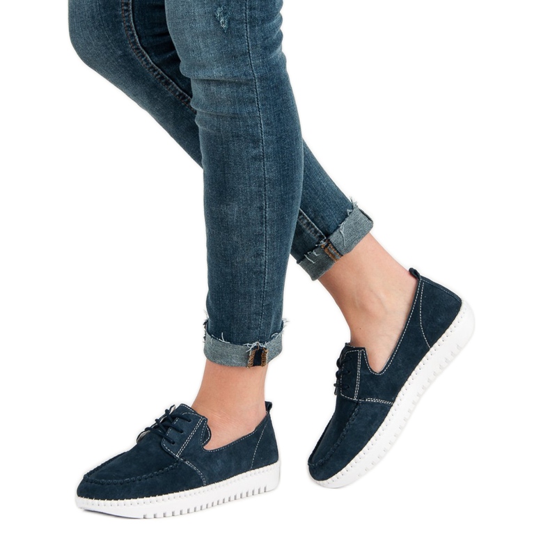 Filippo Fűzött bőr cipők kék sötétkék 1