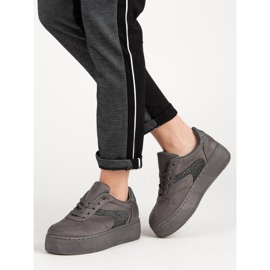 Velúr sportcipő szürke 1