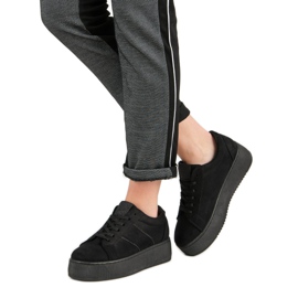 Velúr sportcipő fekete 2