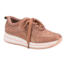 Sportcipő kristályokkal rózsaszín 1