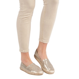 Arany espadrillák kristályokkal aranysárga 1