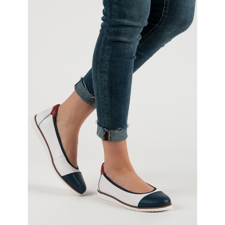 Filippo Kényelmes bőr balerinák fehér 2