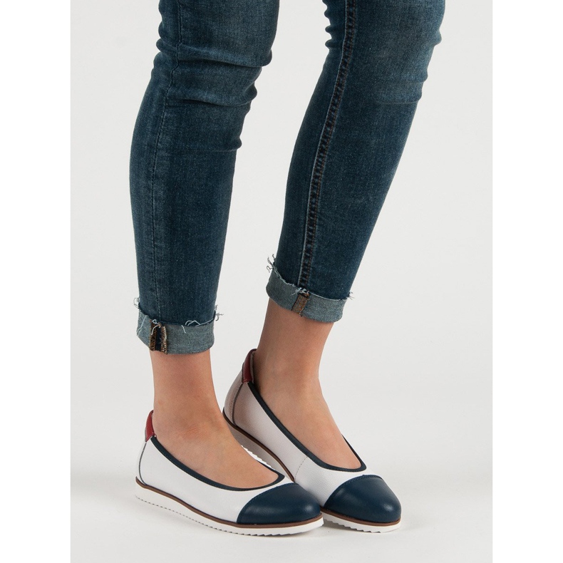 Filippo Kényelmes bőr balerinák fehér 1