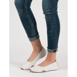 Filippo Áttört bőr balerinák fehér 1