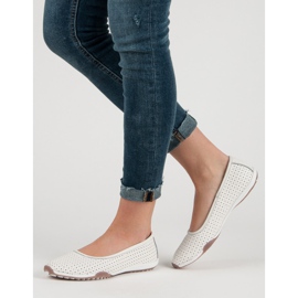 Filippo Áttört bőr balerinák fehér 2