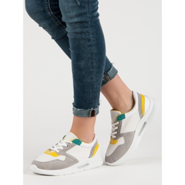 Fűzős sportcipő fehér sokszínű 2