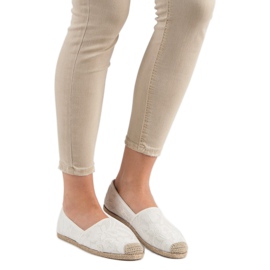 Fehér csipke espadrillák 1