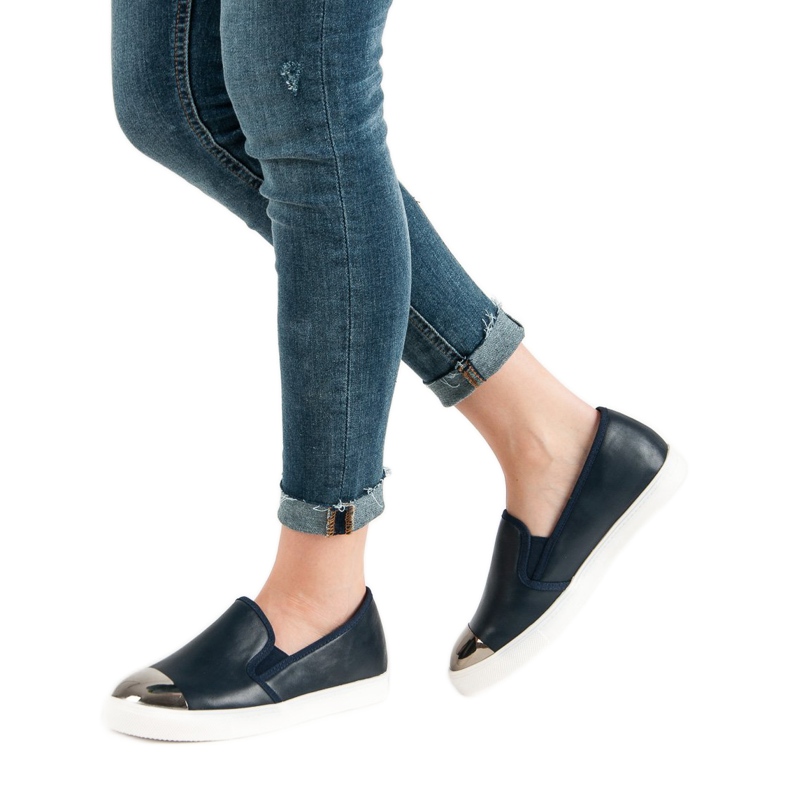 Queen Bee Elegáns Slipons kék 1