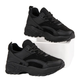 Small Swan Fekete cipők a platformon 2