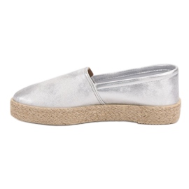 Divatos ezüst espadrillák szürke 2