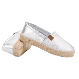 Divatos ezüst espadrillák szürke 1 Divatos ezüst espadrillák szürke 1