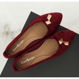 Női gesztenyebarna balerinák JM3550J Burdeo piros 1