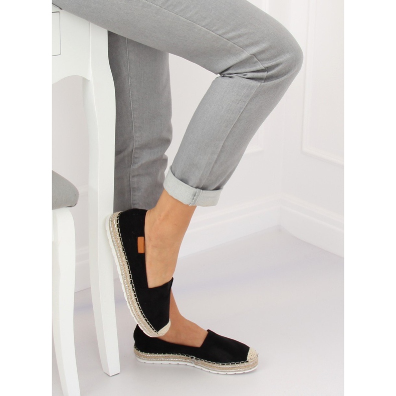 Fekete RC-61 Fekete velúr espadrillák 1
