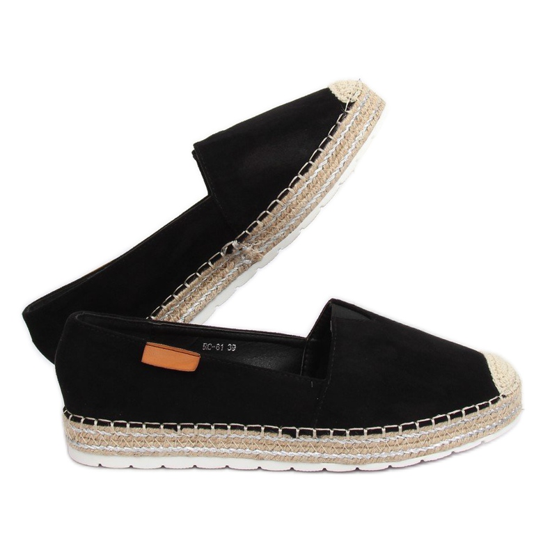 Fekete RC-61 Fekete velúr espadrillák 2