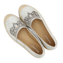 Ezüst espadrilles koronával, H-6558 Silver szürke 1