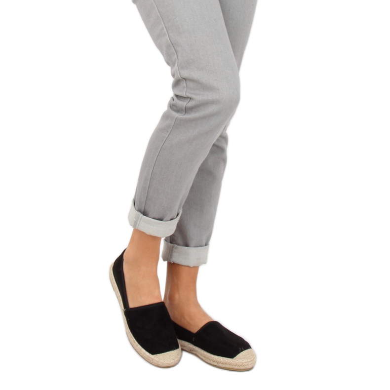 AF40 Fekete fekete velúr espadrillák 2