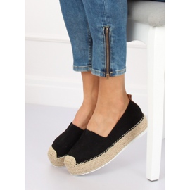 Fekete BL247 Fekete espadrilles magas talpon 1