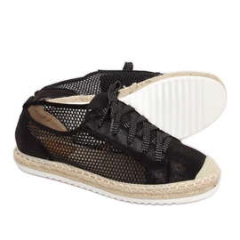 Fekete fűzött espadrilles B752S-BL Black 2