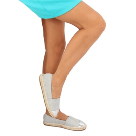 Szürke vászon espadrilles A-9267 Szürke 2