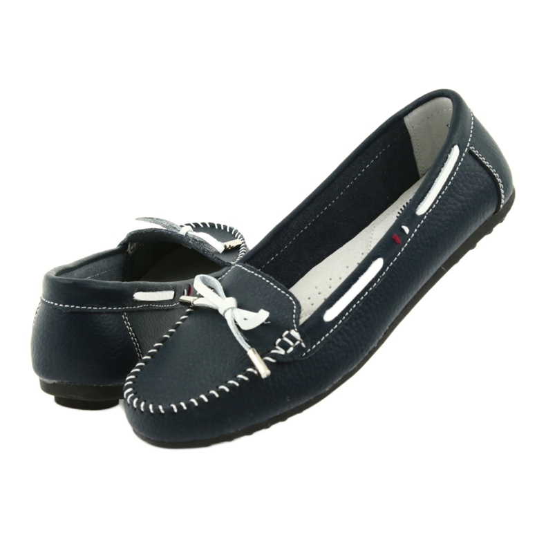 Női bőr cipők Filippo 141 sötétkék fehér 4