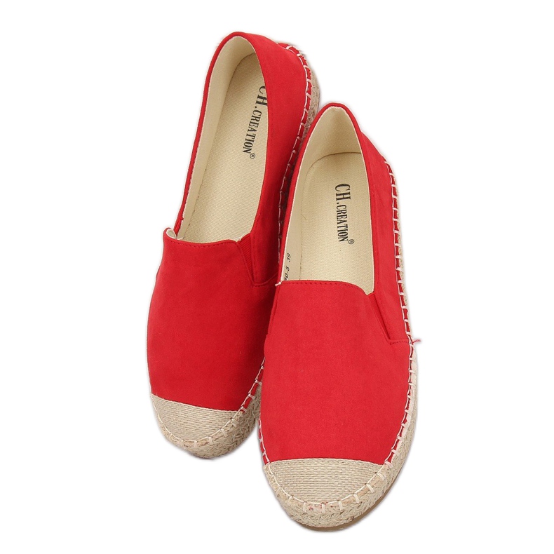 Piros női espadrilles 180-5 Red 1