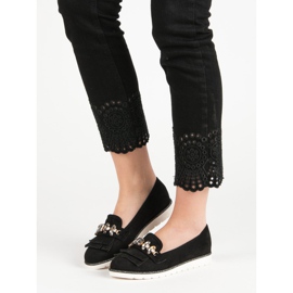 Lucky Shoes Mokaszinok Díszekkel fekete 2