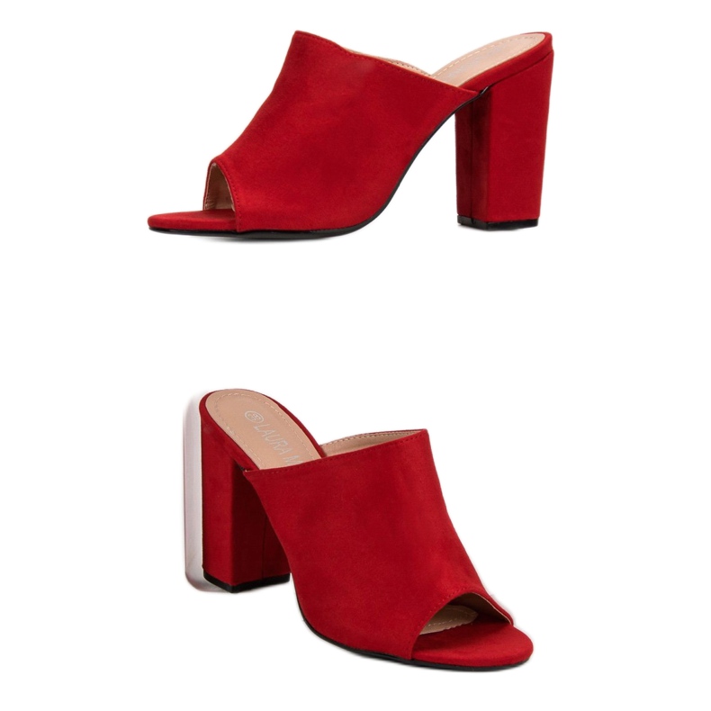 Laura Mode Velúr papucs egy bárban piros 2 Laura Mode Velúr papucs egy bárban piros 2