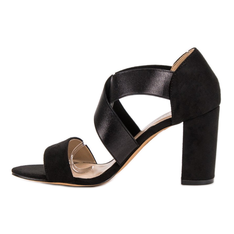 Super Mode Fekete magas sarkú szandál 1