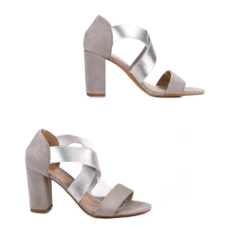 Super Mode Szürke magas sarkú szandál 1