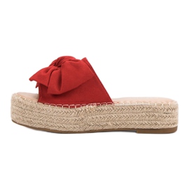 Espadrilles papucs a platformon piros 1