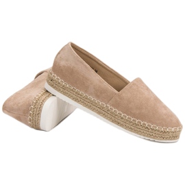 Small Swan Bézs velúr espadrillák 1