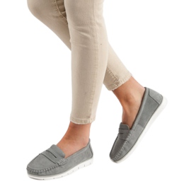 VINCEZA bőr cipők szürke 2