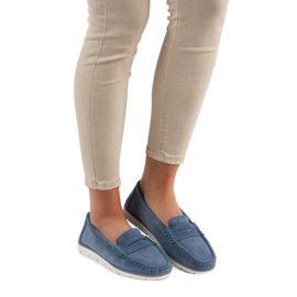 VINCEZA bőr cipők kék 1