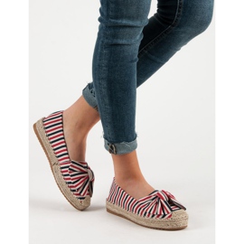 Csíkos espadrillák sokszínű piros 1