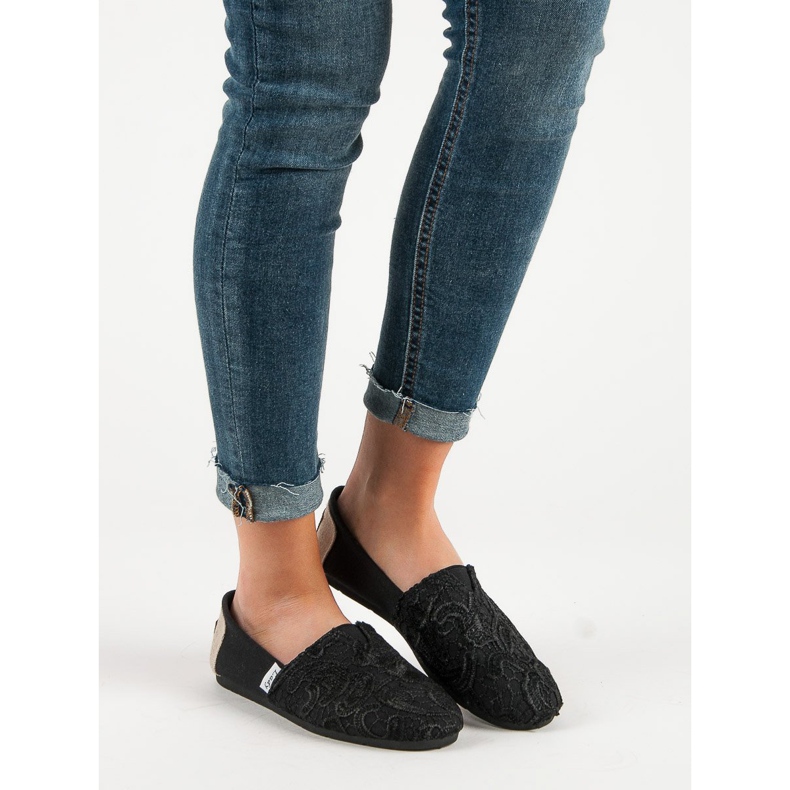 L. Day Slipons mintával fekete 1