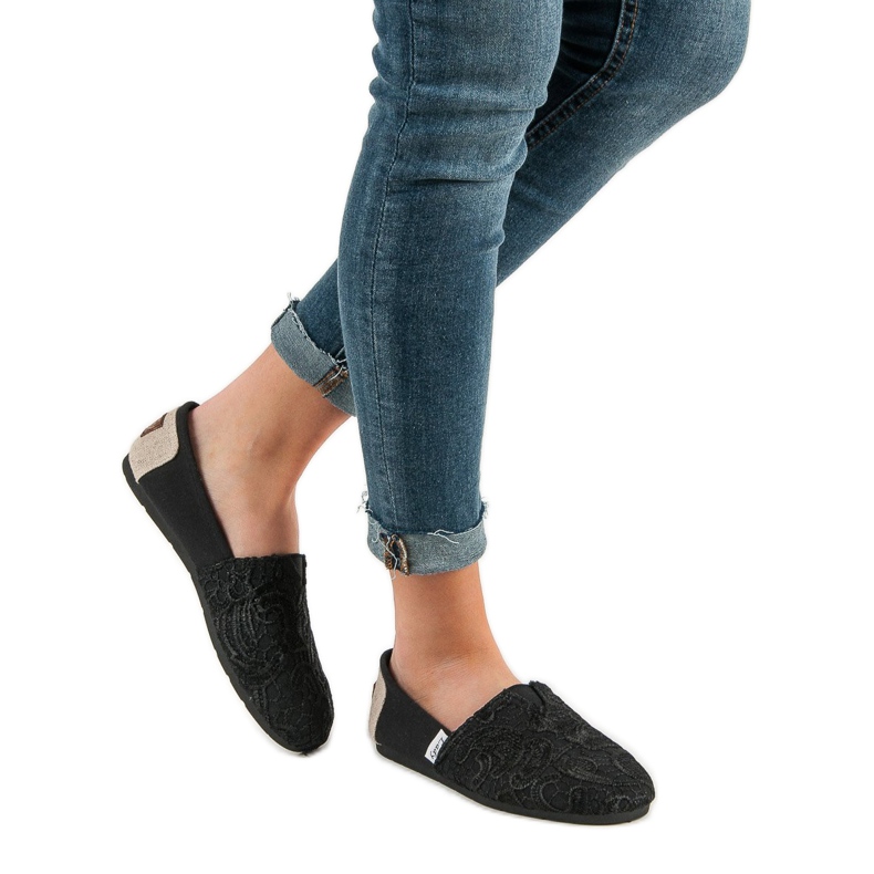 L. Day Slipons mintával fekete 2