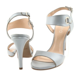 Bőr szandál Edeo 3208 tűn szürke 4