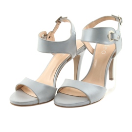 Bőr szandál Edeo 3208 tűn szürke 3