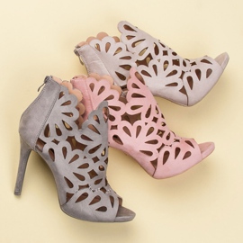 Vices Velúr áttört szandál szürke 1