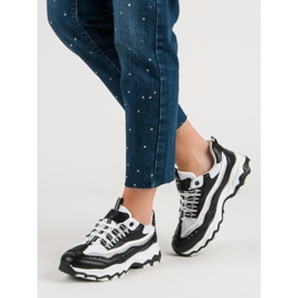 Cipők csillogással fehér fekete 1