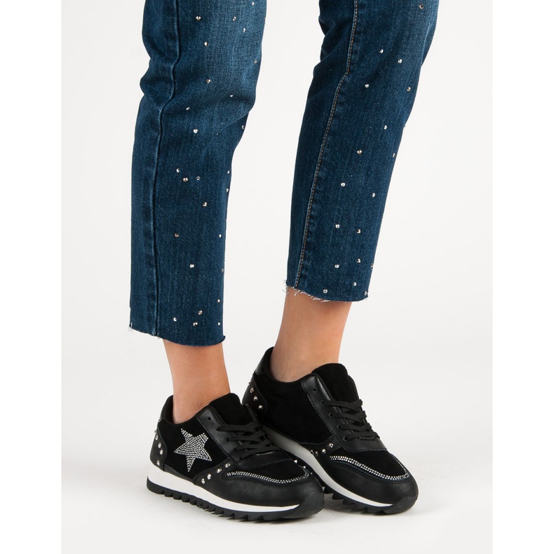 Sportcipő kristályokkal fekete 1