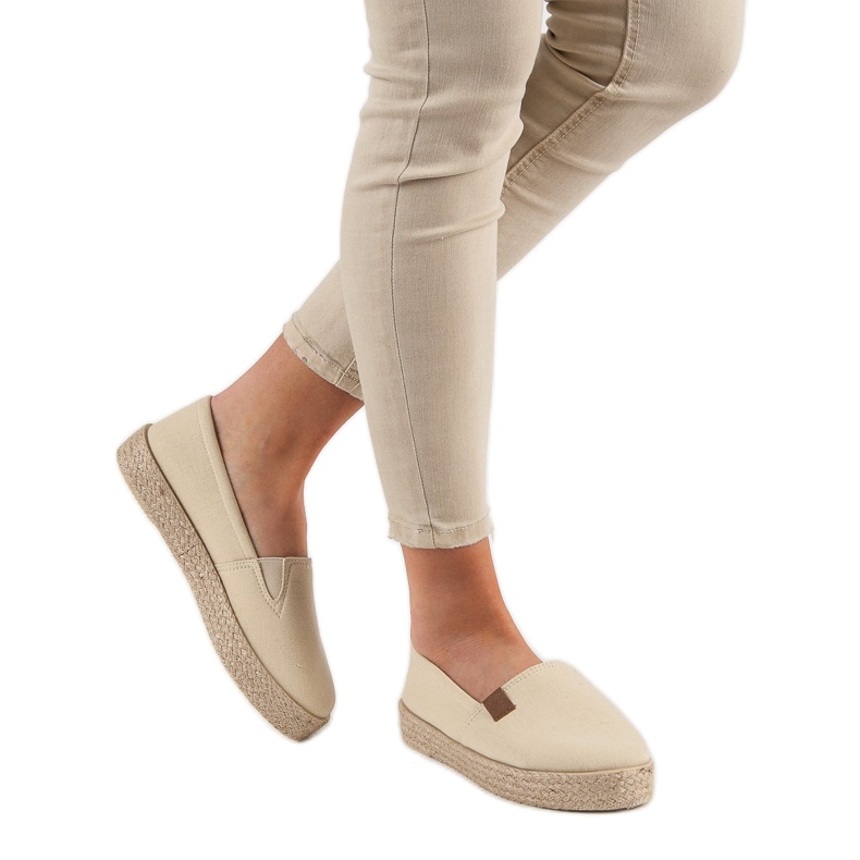Bézs Espadrilles Slip On 2