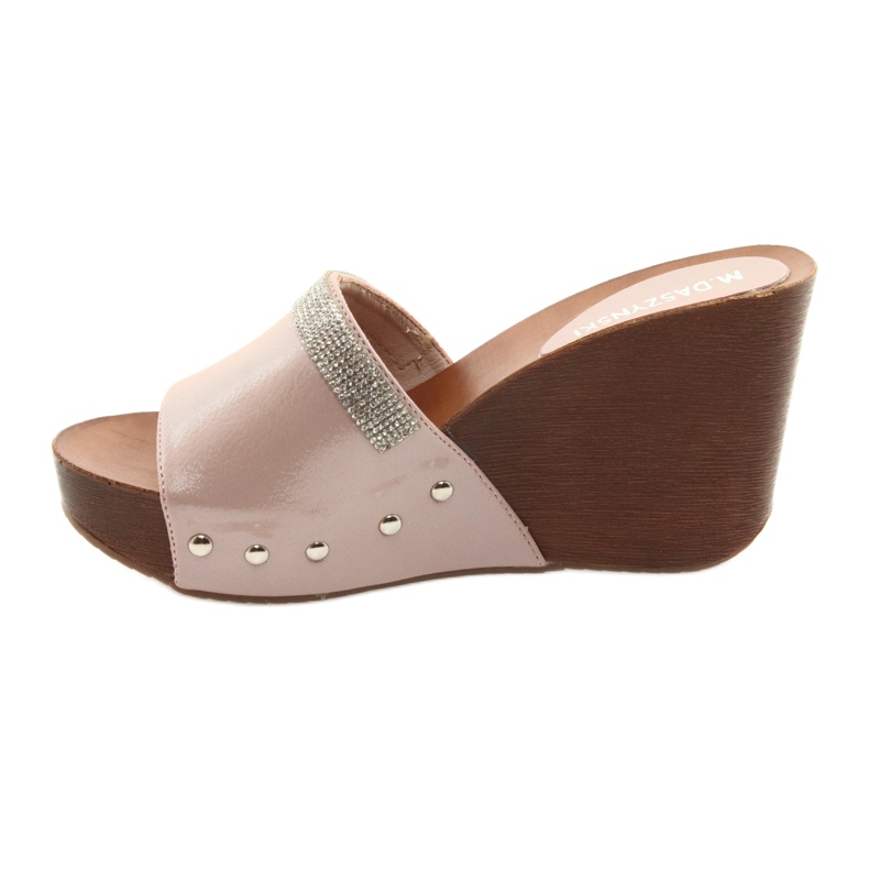 M.Daszyński Daszyński AM43 ék papucs köbös cirkónium -dioxiddal rózsaszín 2