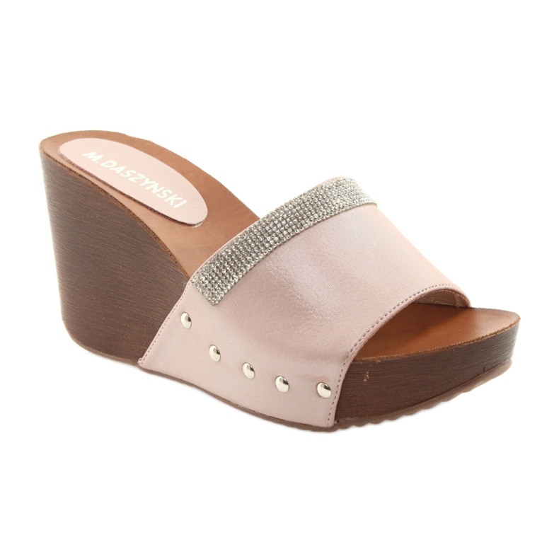 M.Daszyński Daszyński AM43 ék papucs köbös cirkónium -dioxiddal rózsaszín 1