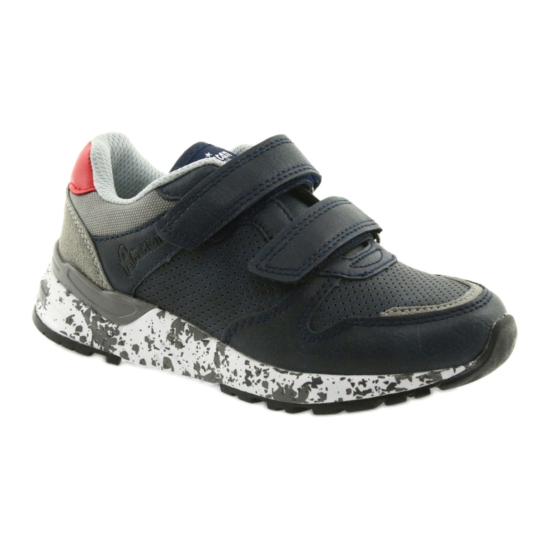 American Club sportcipő, bőrbetét BS11 05 szürke piros sötétkék 1