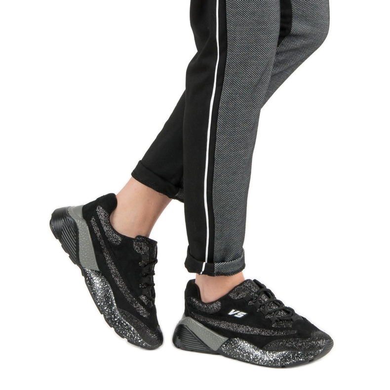 Sportcipő csillogó VICES fekete 1
