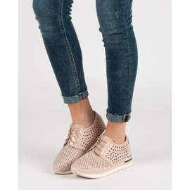 Aclys Áttört rózsaszín brogues barna 2