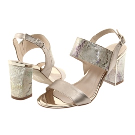 Szandál a Gamis 3390 arany posta / benzin hüllőn aranysárga 4