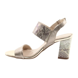 Szandál a Gamis 3390 arany posta / benzin hüllőn aranysárga 2