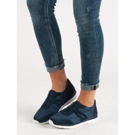 Filippo Navy bőr sportcipő kék 2